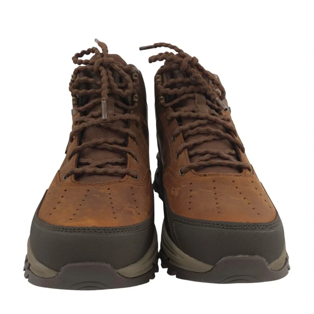 Skechers Glide-Step Randell Brecken Boots Men 10.5M Brown Waterproof Slip In NEW